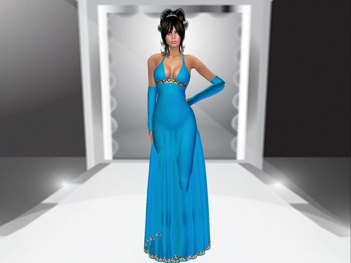 Zennya's Closet Blue Satin Gown