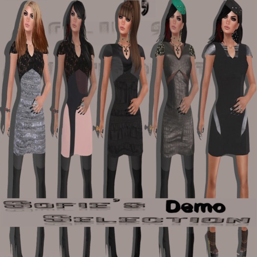 <S> Mesh V-neck Dress Demo