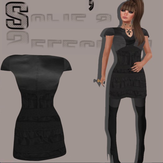 <S> Mesh V-neck Dark