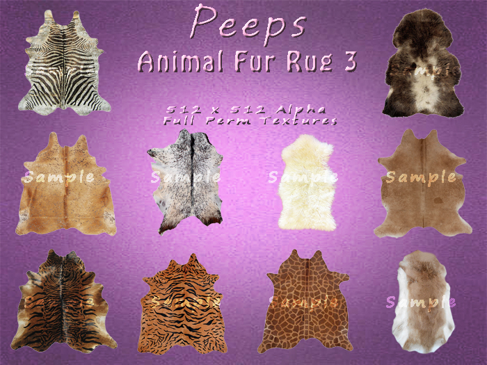Second Life Marketplace Peeps Textures Animal Fur Rug 3