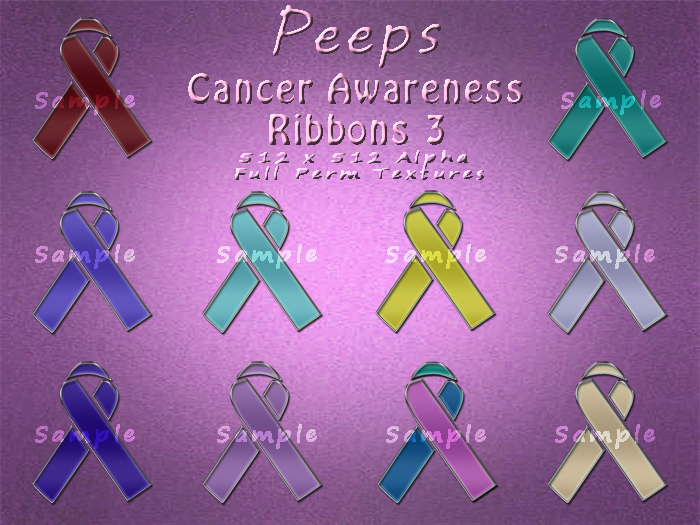 Peeps Textures Cancer Awareness Ribbons 3