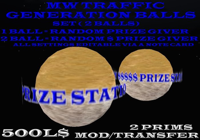MW TRAFIC GENERATION BALL SET $$ & PRIZE SCANERS/REWARD SYSTEM
