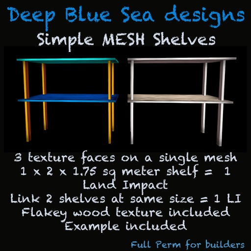 DBS simple Mesh shelves full perm (crated)