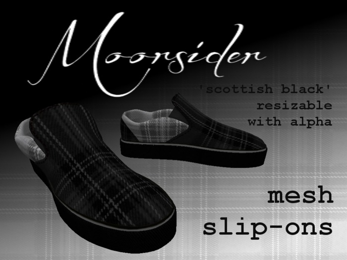 [Moorsider] mesh scottish slip-ons black