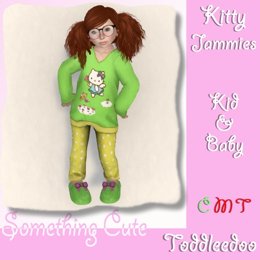 SC. Kitty Jammies Green