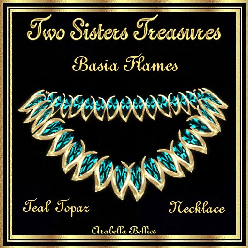 TST - BASIA FLAME TEAL TOPAZ NECKLACE YG