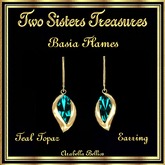 TST - BASIA FLAME TEAL TOPAZ EARRINGS YG