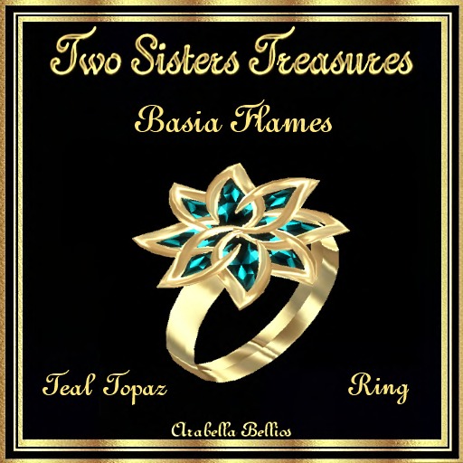 TST - BASIA FLAME TEAL TOPAZ RING YG