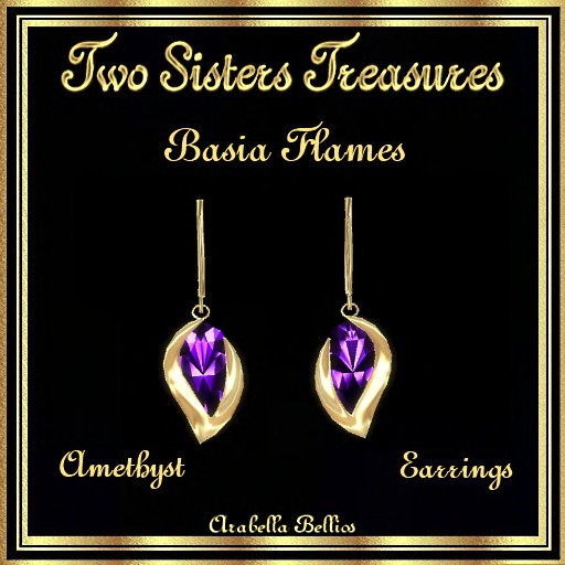 TST - BASIA FLAME AMETHYST EARRINGS YG