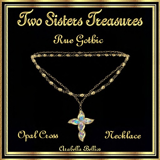 TST - BOX RUE GOTHIC OPAL CROSS NECKLACE YG