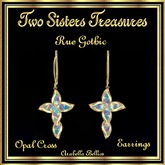 TST - BOX RUE GOTHIC OPAL CROSS EARRINGS YG
