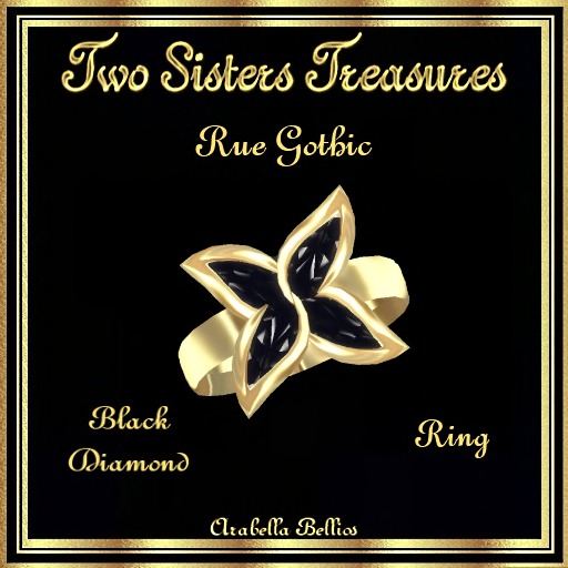TST - BOX RUE GOTHIC BLACK DIAMOND RING YG