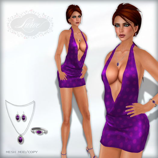 *Lurve* Lil Mesh Halter Mini - Violet