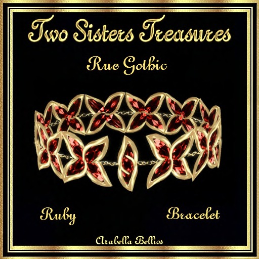 TST - BOX RUE GOTHIC RUBY CROSS BRACELET YG