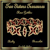 TST - BOX RUE GOTHIC RUBY CROSS BRACELET YG