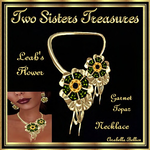 TST - LEAH'S FLOWER GARNET TOPAZ NECKLACE YG