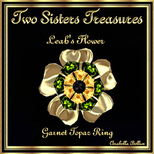 TST - LEAH'S FLOWER GARNET TOPAZ RING YG