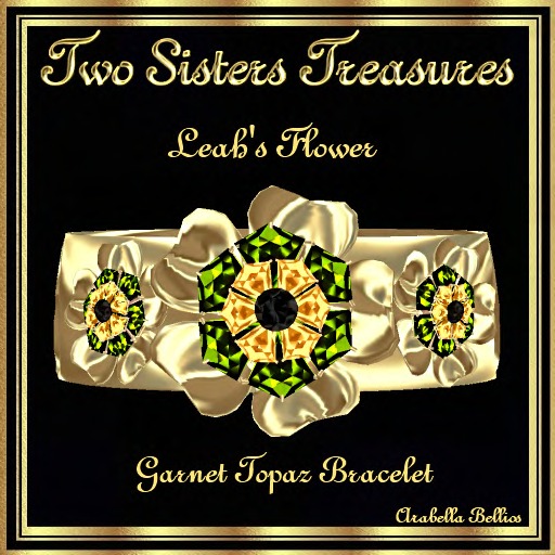 TST - LEAH'S FLOWER GARNET TOPAZ BRACELET YG
