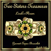 TST - LEAH'S FLOWER GARNET TOPAZ BRACELET YG