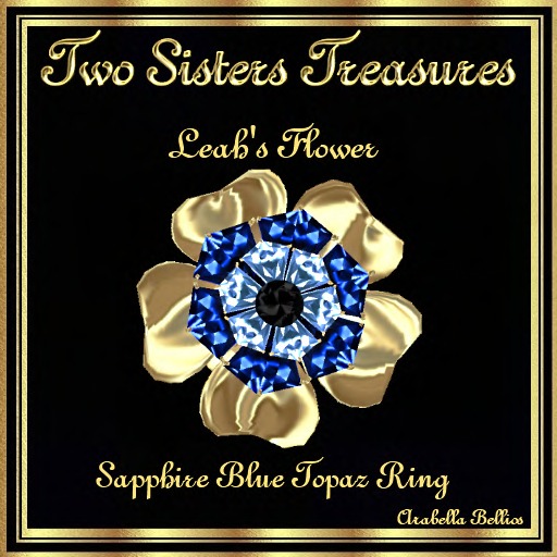 TST - LEAH'S FLOWER SAPPHIRE BLUE TOPAZ RING YG