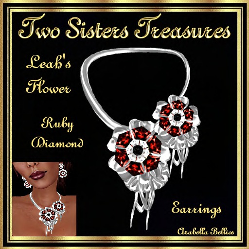TST - LEAH'S FLOWER RUBY DIAMOND NECKLACE SILVER