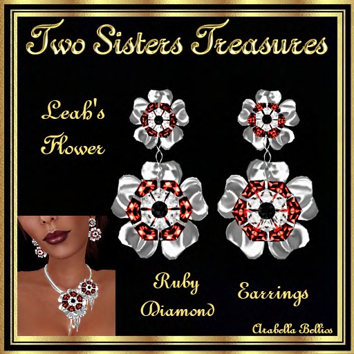 TST - LEAH'S FLOWER RUBY DIAMOND EARRINGS SILVER