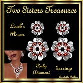 TST - LEAH'S FLOWER RUBY DIAMOND EARRINGS SILVER