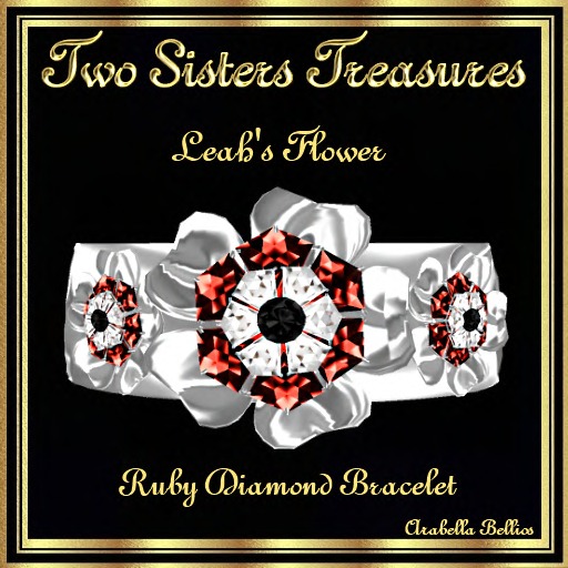 TST - LEAH'S FLOWER RUBY DIAMOND BRACELET SILVER