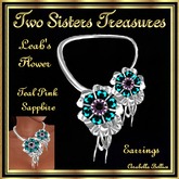 TST - LEAH'S FLOWER TEAL PINK SAPPHIRE NECKLACE SILVER