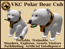 VKC® Polar Bear Cub - Artificially Intelligent (AI) Trainable Animal - No Food Required - Virtual Kennel Club Dogs