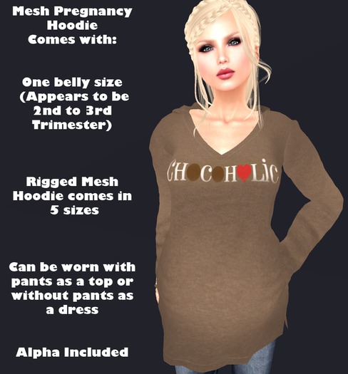 Mesh Maternity Hoodie - Chocoholic
