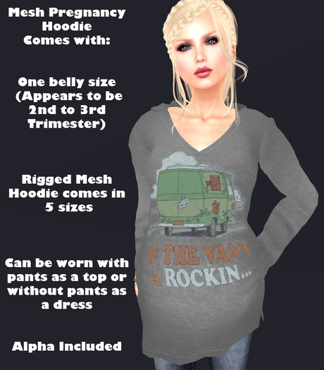 Mesh Maternity Hoodie - Mystery Machine