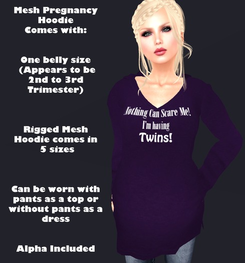Mesh Maternity Hoodie - Nothing Can Scare Me : I'm Having Twins!