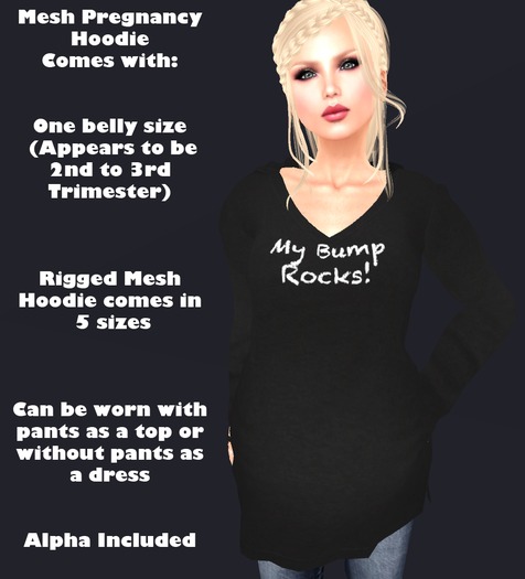 Mesh Maternity Hoodie - My Bump Rocks!