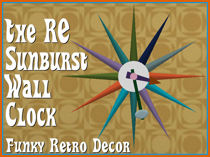 RE Sunburst Wall Clock - Funky Retro Looking Decoration