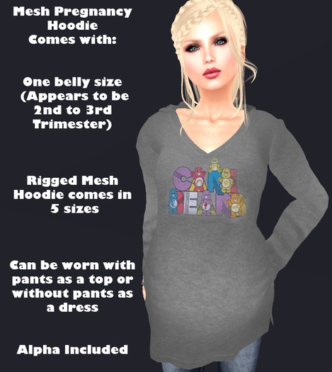 Mesh Maternity Hoodie - CareBears
