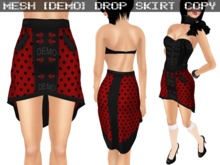 DEMO Drop Skirt Red & Black Hearts - Mesh