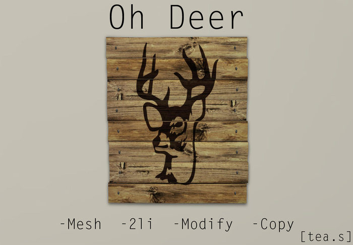 [tea.s] Plank Oh Deer Sign