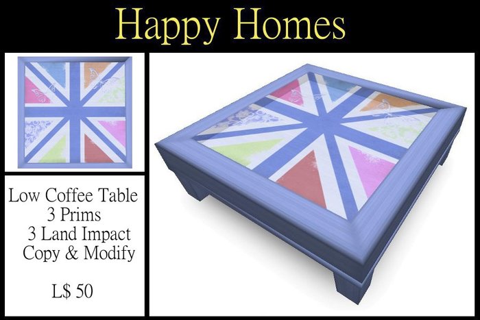 H.Homes ~ Hope & Glory Coffee Table ~ Blue