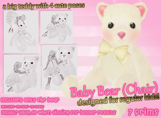 :*BABY*: Baby Bear Chair - Yellow bow 
