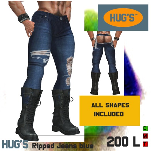 HUG'S Ripped Jeans Blue