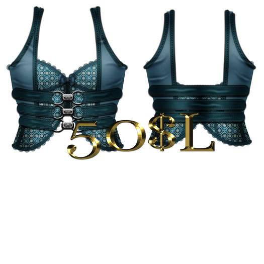 Muted Blue Paisley Corset/vest