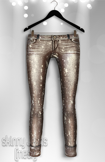 Reila : Skinny Jeans (sequined grey) 