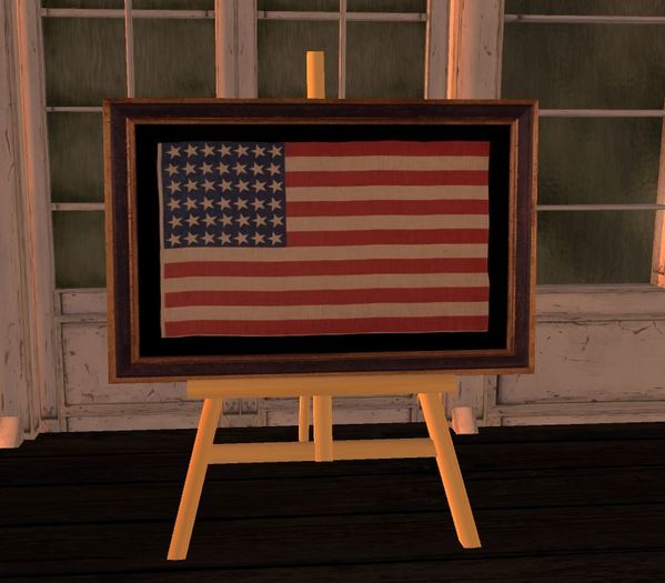 ANTIQUE AMERICAN FLAG, FRAMED