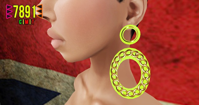 [7891.] Chain Reaction Earrings - Neon (W\Resize)