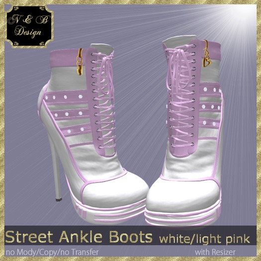 *N & B Design* Street Ankle Boots white-light pink