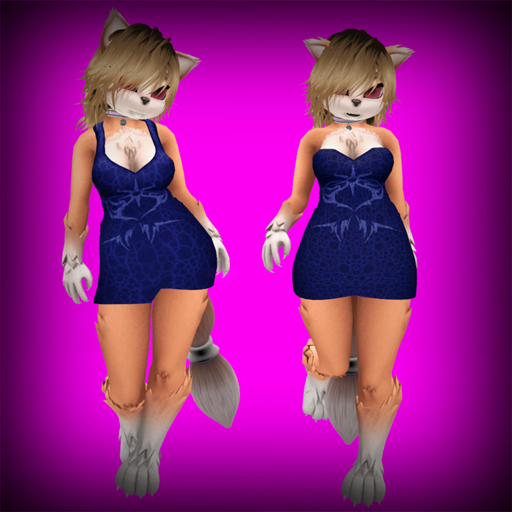 BG Feline Halter Dress MOD - Strapless - Blue