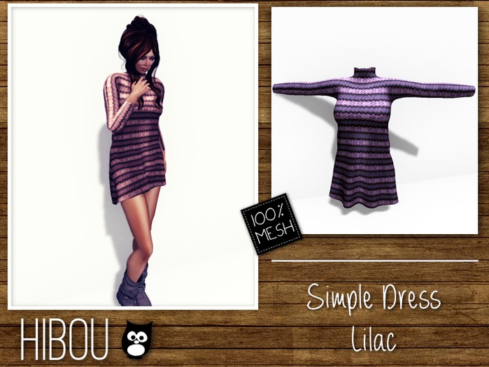 PROMO *Hibou* Simple Mini Dress Lilac MESH