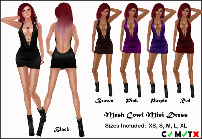 Sexy Mesh Cowl Halter Mini Dress Pink