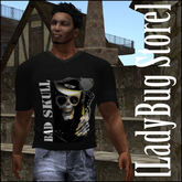 [LadyBug Store]Black Bad Skull T-shirt Mesh